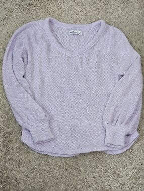 Hollister Pastel Lavender V-Neck Sweater